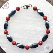 Hematite & Red Jasper Bracelet